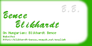 bence blikhardt business card